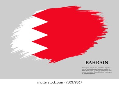 Grunge styled flag of Bahrain. Brush stroke background