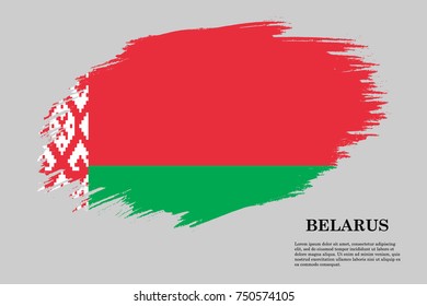 Grunge styled flag of Belarus. Brush stroke background