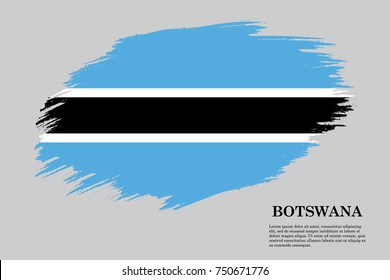 Grunge styled flag of Botswana. Brush stroke background