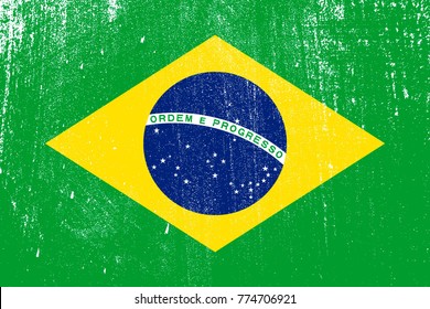 grunge styled flag of Brazil