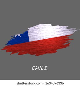 Grunge styled flag of Chile. Brush stroke background