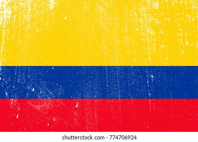 grunge styled flag of Colombia