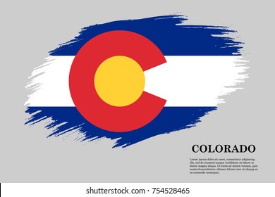 Grunge styled flag of Colorado is a state of USA. Template for banner or poster. vector illustration