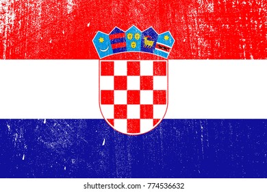 grunge styled flag of Croatia.