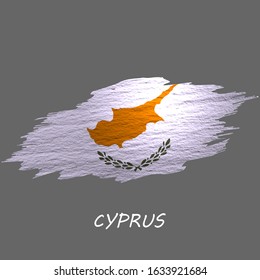 Grunge styled flag of Cyprus. Brush stroke background