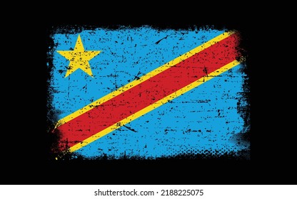 Grunge styled flag of Democracy republic. Brush stroke background