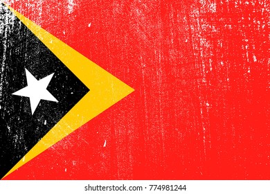 grunge styled flag of East Timor