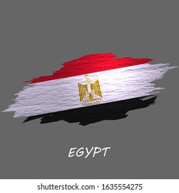 Grunge styled flag of Egypt. Brush stroke background