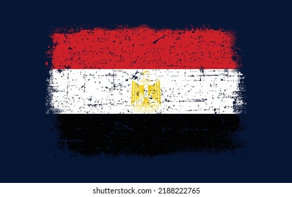 Grunge styled flag of Egypt. Brush stroke background