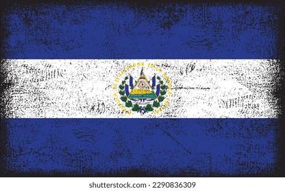 	
Grunge styled flag of El Salavador. Brush stroke background	
