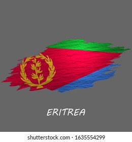 Grunge styled flag of Eritrea. Brush stroke background