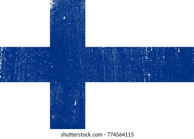 grunge styled flag of Finland