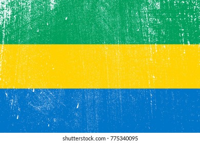 grunge styled flag of Gabon