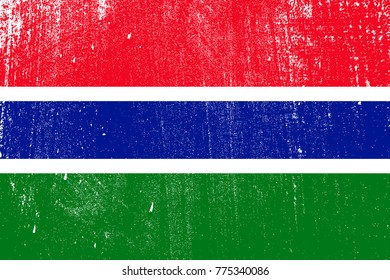 grunge styled flag of Gambia
