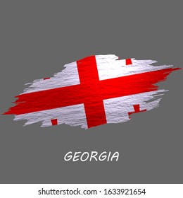 Grunge styled flag of Georgia. Brush stroke background