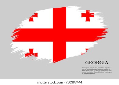 Grunge styled flag of Georgia. Brush stroke background