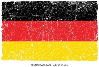 Grunge styled flag of Germany. Brush stroke background