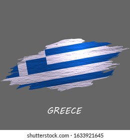 Grunge styled flag of Greece, Greek. Brush stroke background