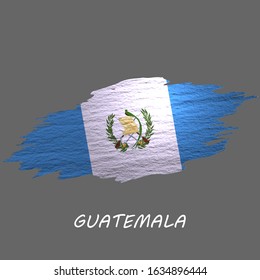 Grunge styled flag of Guatemala. Brush stroke background