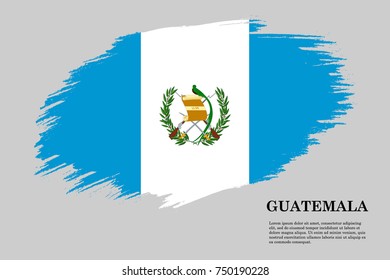 Grunge styled flag of Guatemala. Brush stroke background