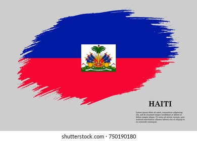 Grunge styled flag of Haiti. Brush stroke background