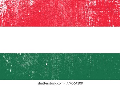 grunge styled flag of Hungary