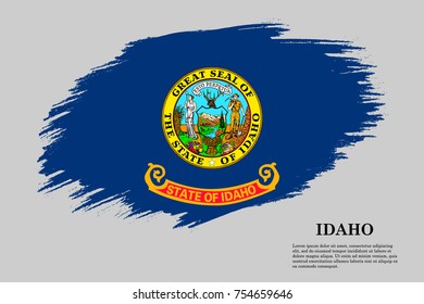 Grunge styled flag of Idaho is a state of USA. Template for banner or poster. vector illustration