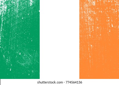 grunge styled flag of Ireland