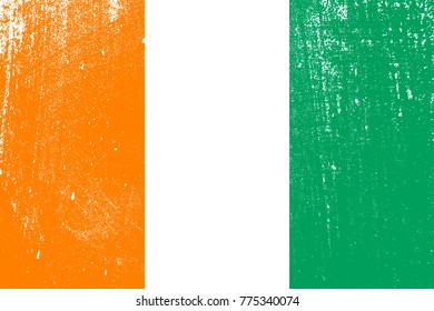 grunge styled flag of Ivory Coast