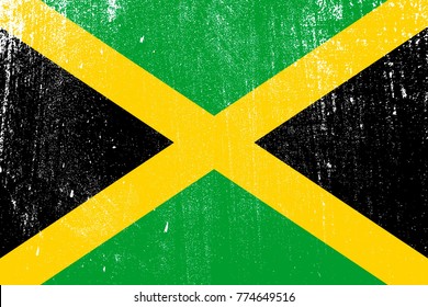 grunge styled flag of Jamaica