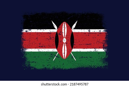 Grunge stylte Flagge Kenias. Brush-Hintergrund