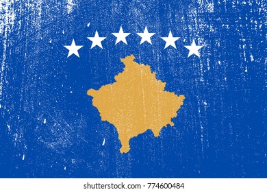 grunge styled flag of Kosovo
