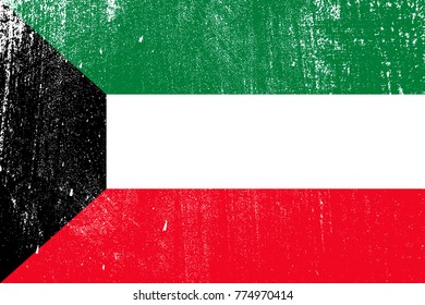 grunge styled flag of Kuwait