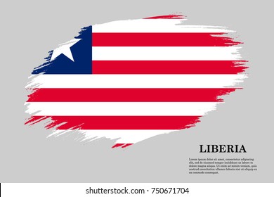 Grunge styled flag of Liberia. Brush stroke background