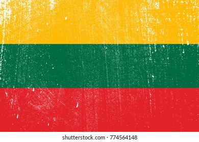 grunge styled flag of Lithuania