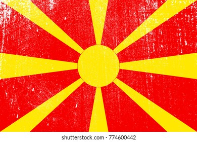 grunge styled flag of Macedonia
