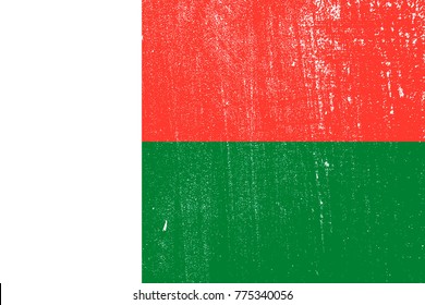 grunge styled flag of Madagascar
