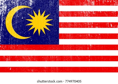 grunge styled flag of Malaysia