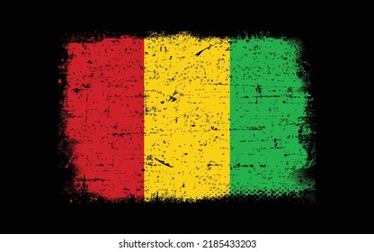 Grunge stylte Flagge von Mali. Brush-Hintergrund