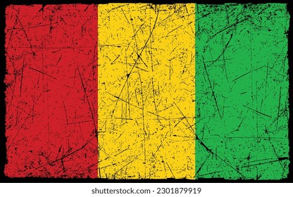 Grunge styled flag of Mali. Brush stroke background
