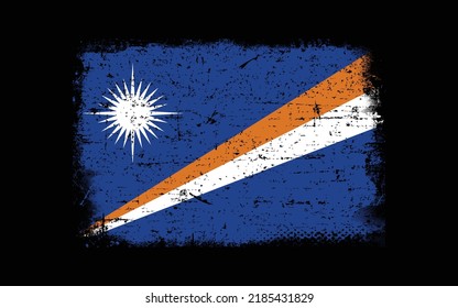 Grunge-Flagge der Marshallinseln. Brush-Hintergrund