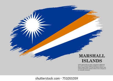 Grunge styled flag of Marshall Islands. Brush stroke background