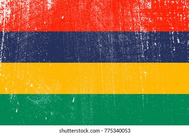 grunge styled flag of Mauritius