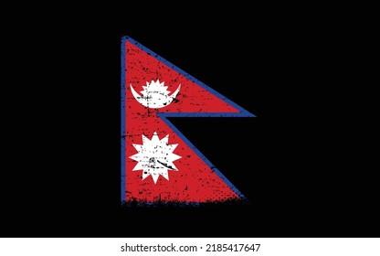 Grunge styled flag of Nepal. Brush stroke background