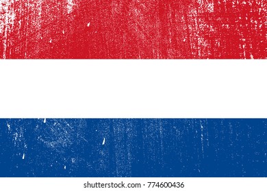 grunge styled flag of Netherlands