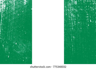 grunge styled flag of Nigeria