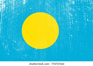 grunge styled flag of Palau