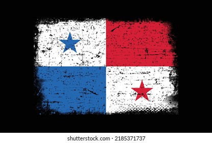 Panama-Fahne im Grunge-Stil. Brush-Hintergrund
