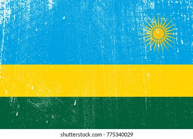 grunge styled flag of Rwanda