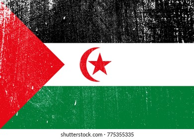 grunge styled flag of Sahrawi